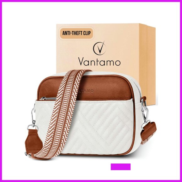 Quilted Crossbody Bag Minimal Chic Anti-Theft Adjustable Strap Everyday Purse